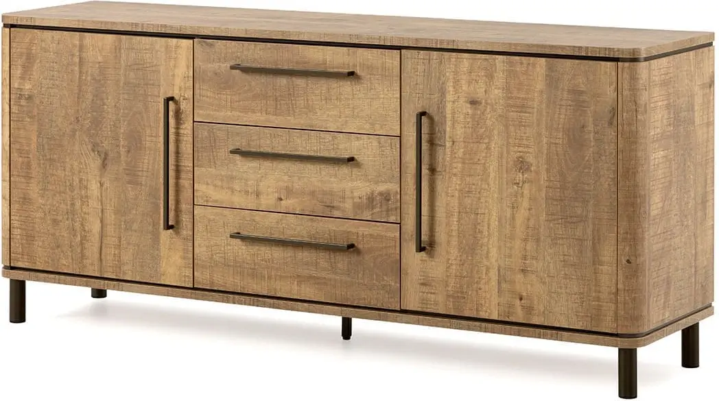 Feelings Wonen meubelen Rockfort dressoir 2d+3l Bruin+anodic Bruin Dressoir