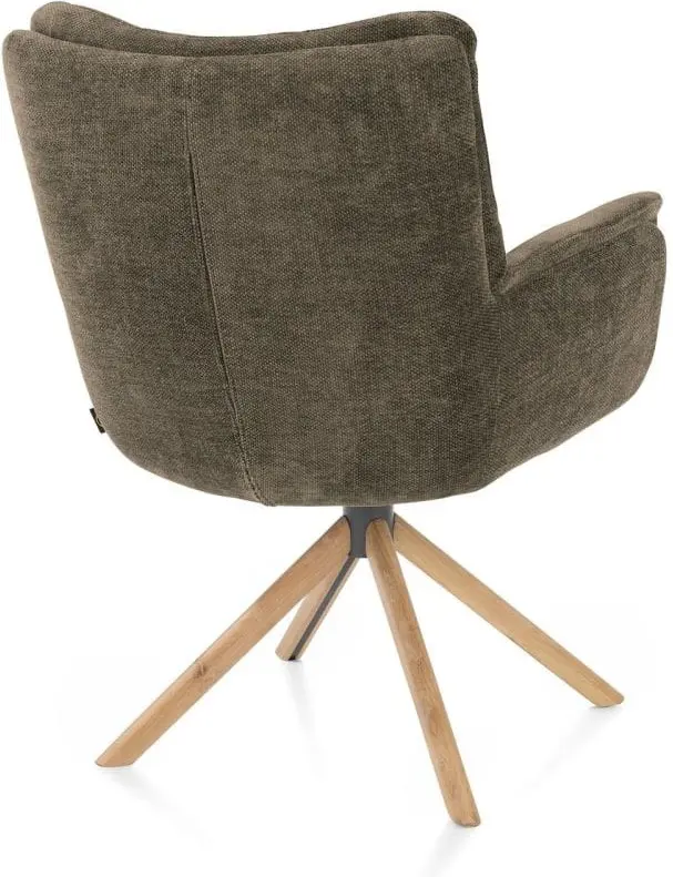 Henders & Hazel Juna armstoel - eiken frame - draaibaar - stof livigno - donkergroen Armstoel