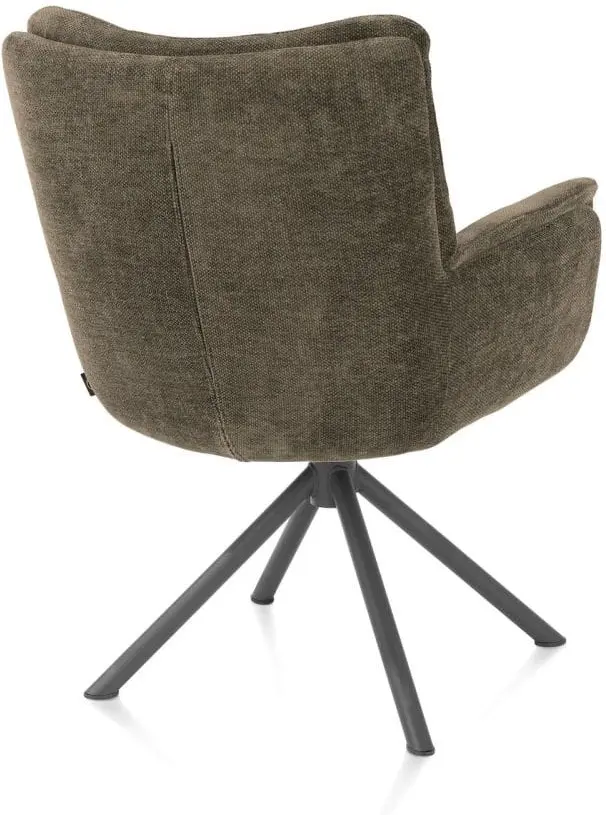 Henders & Hazel Juna armstoel - grafiet frame - draaibaar - stof livigno - donkergroen Armstoel
