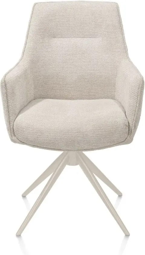 Henders & Hazel Theo armstoel stof vada 360 graden draaibaar frame creme pocket - beige Beige Armstoel