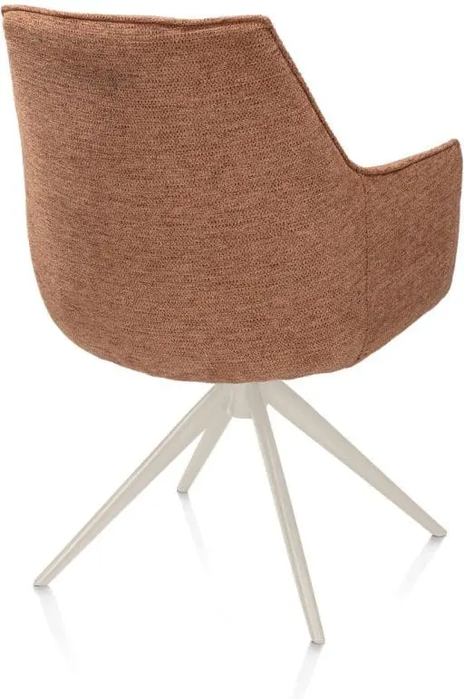 Henders & Hazel Theo armstoel stof vada 360 graden draaibaar frame creme pocket - koper Koper Armstoel