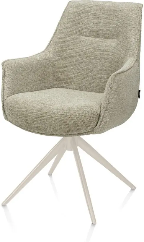 Henders & Hazel Theo armstoel stof vada 360 graden draaibaar frame creme pocket - salie groen Armstoel