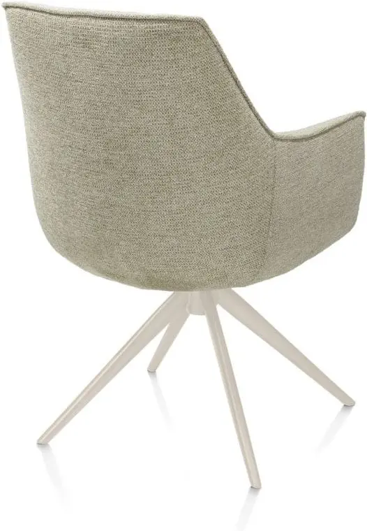 Henders & Hazel Theo armstoel stof vada 360 graden draaibaar frame creme pocket - salie groen Armstoel