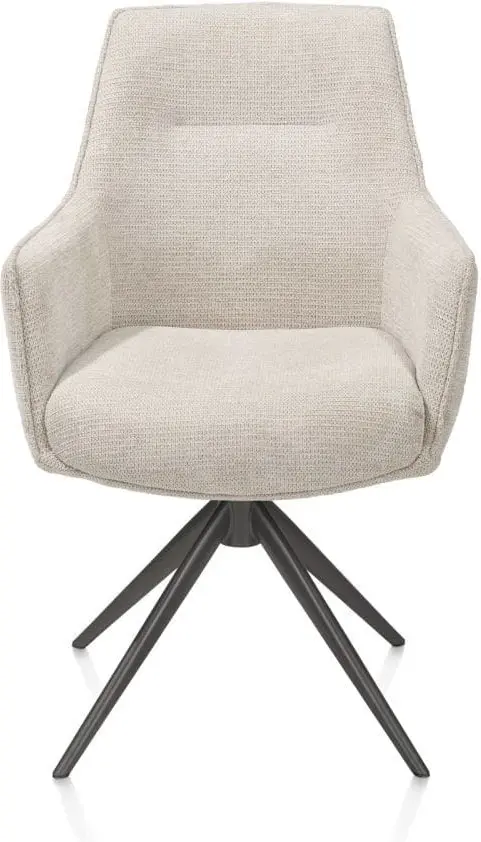 Henders & Hazel Theo armstoel stof vada 360 graden draaibaar frame grafiet pocket - beige Beige Armstoel