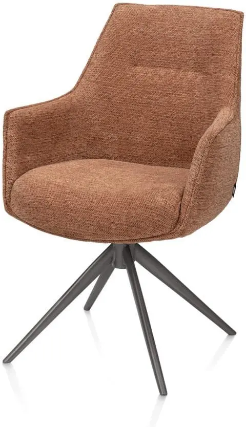 Henders & Hazel Theo armstoel stof vada 360 graden draaibaar frame grafiet pocket - koper Koper Armstoel