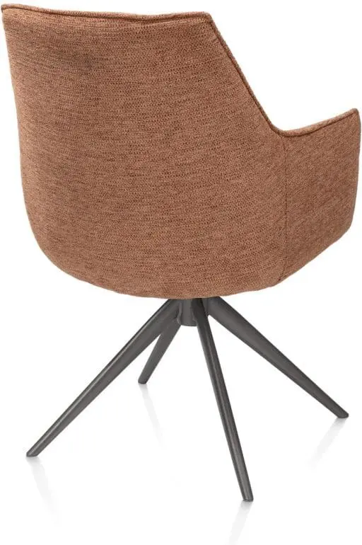 Henders & Hazel Theo armstoel stof vada 360 graden draaibaar frame grafiet pocket - koper Koper Armstoel