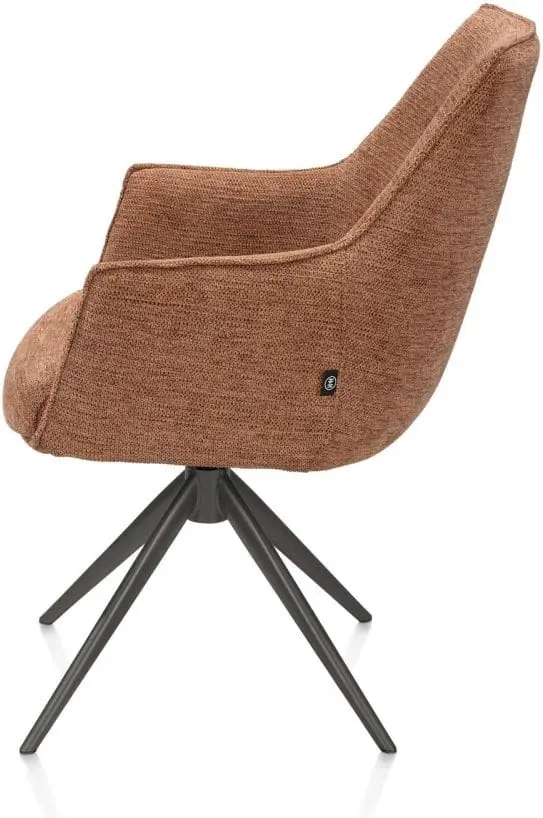 Henders & Hazel Theo armstoel stof vada 360 graden draaibaar frame grafiet pocket - koper Koper Armstoel