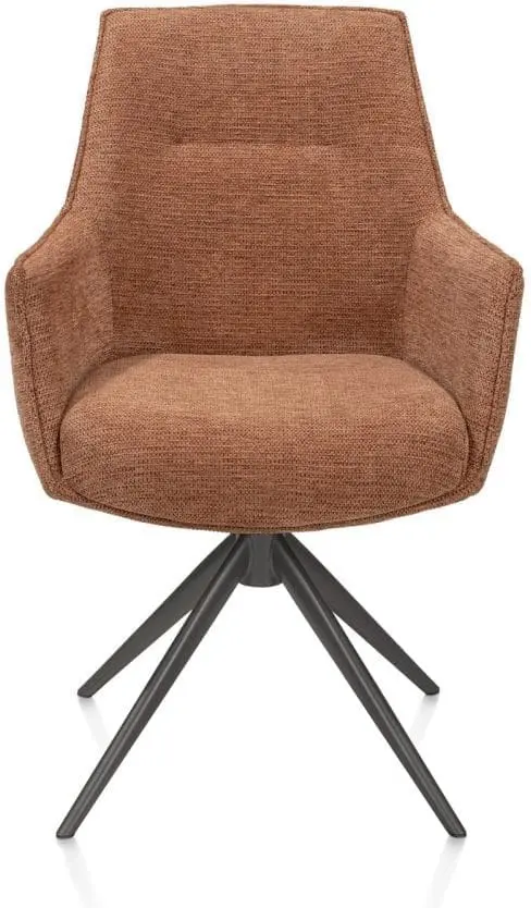 Henders & Hazel Theo armstoel stof vada 360 graden draaibaar frame grafiet pocket - koper Koper Armstoel