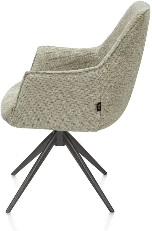 Henders & Hazel Theo armstoel stof vada 360 graden draaibaar frame grafiet pocket - salie groen Armstoel