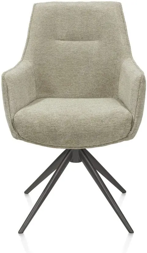 Henders & Hazel Theo armstoel stof vada 360 graden draaibaar frame grafiet pocket - salie groen  Armstoel