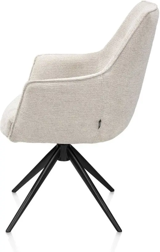 Henders & Hazel Theo armstoel stof vada 360 graden draaibaar frame zwart pocket - beige Beige Armstoel