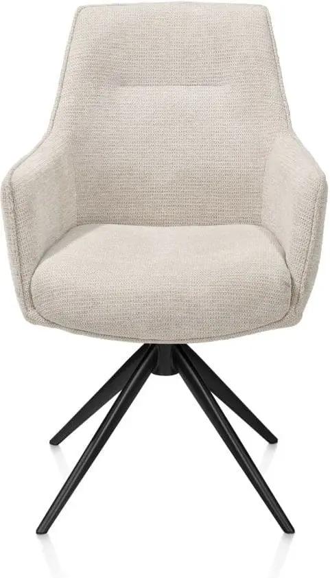 Henders & Hazel Theo armstoel stof vada 360 graden draaibaar frame zwart pocket - beige Beige Armstoel