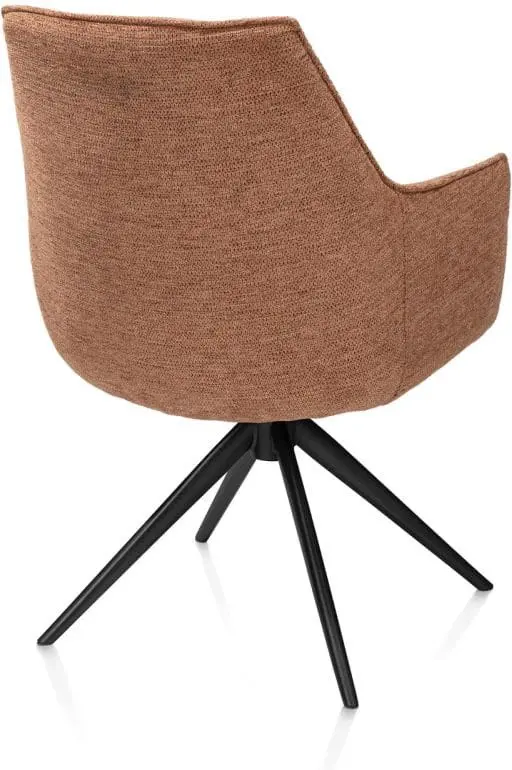 Henders & Hazel Theo armstoel stof vada 360 graden draaibaar frame zwart pocket - koper Koper Armstoel