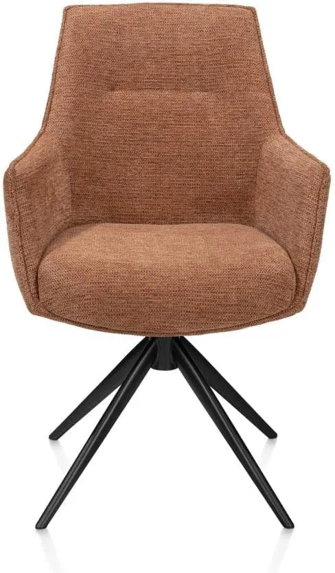 Henders & Hazel Theo armstoel stof vada 360 graden draaibaar frame zwart pocket - koper Koper Armstoel