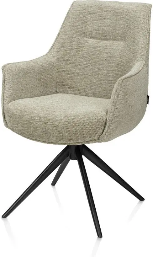 Henders & Hazel Theo armstoel stof vada 360 graden draaibaar frame zwart pocket - salie groen Armstoel