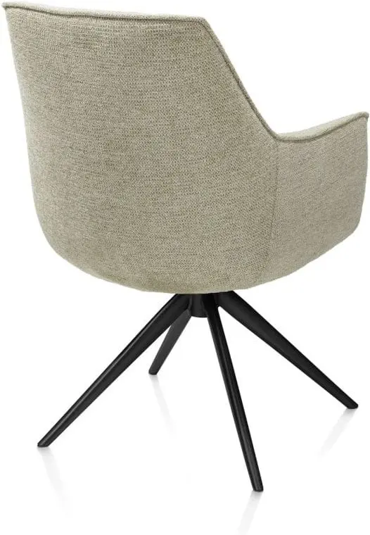 Henders & Hazel Theo armstoel stof vada 360 graden draaibaar frame zwart pocket - salie groen Armstoel