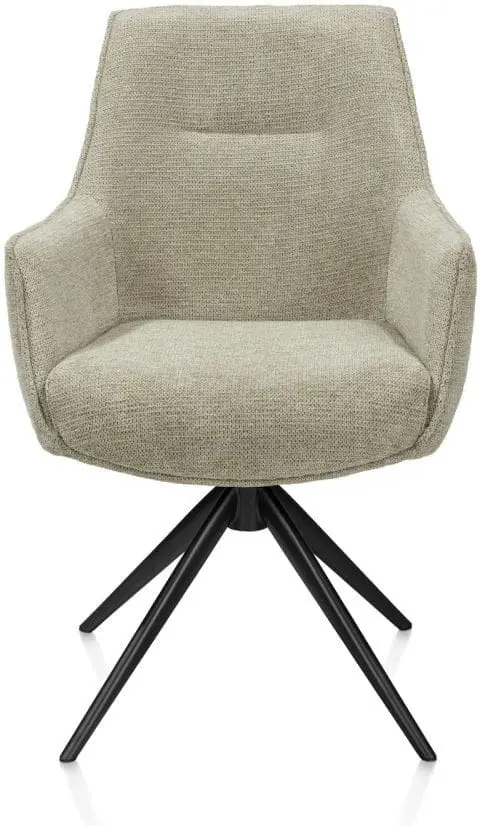 Henders & Hazel Theo armstoel stof vada 360 graden draaibaar frame zwart pocket - salie groen  Armstoel