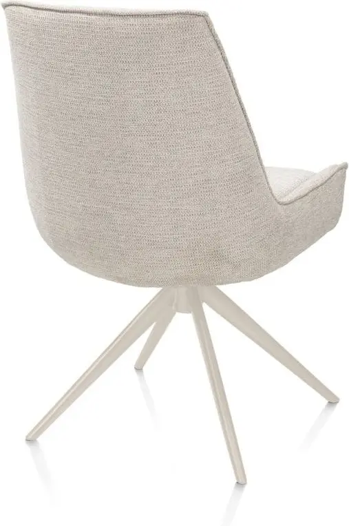 Henders & Hazel Theo eetkamerstoel stof vada 360 graden draaibaar frame creme pocket - beige Beige Eetkamerstoel