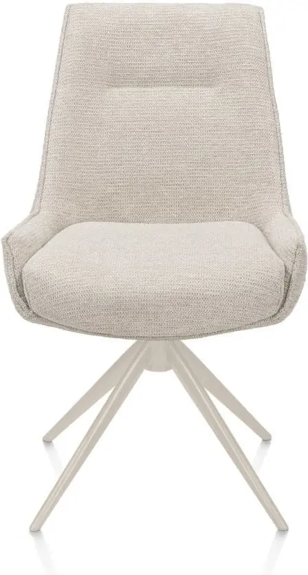Henders & Hazel Theo eetkamerstoel stof vada 360 graden draaibaar frame creme pocket - beige Beige Eetkamerstoel