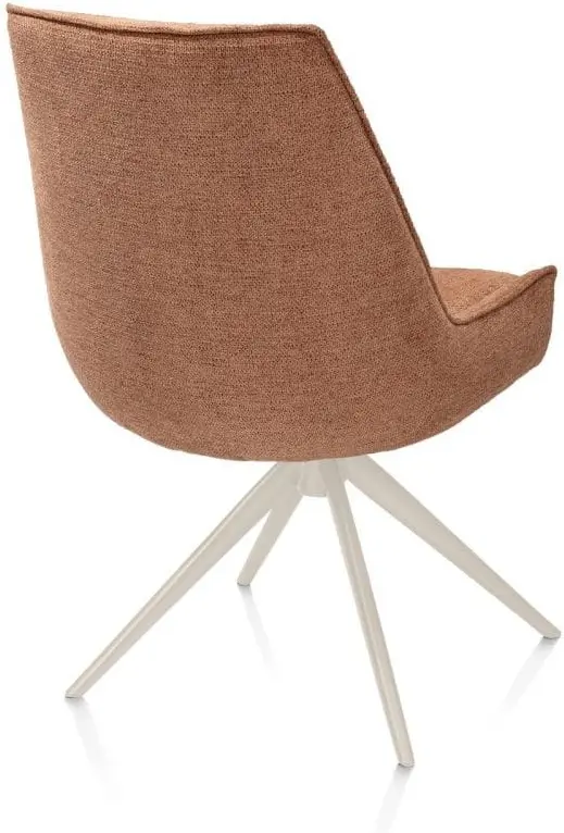 Henders & Hazel Theo eetkamerstoel stof vada 360 graden draaibaar frame creme pocket - koper Koper Eetkamerstoel