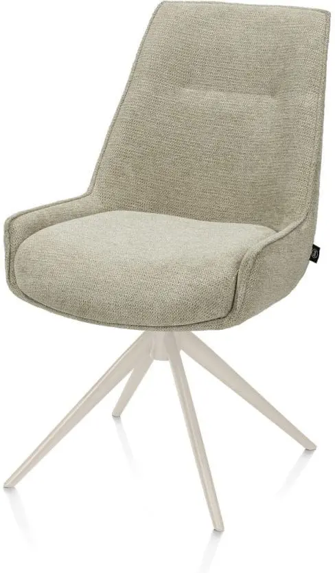 Henders & Hazel Theo eetkamerstoel stof vada 360 graden draaibaar frame creme pocket - salie groen Eetkamerstoel