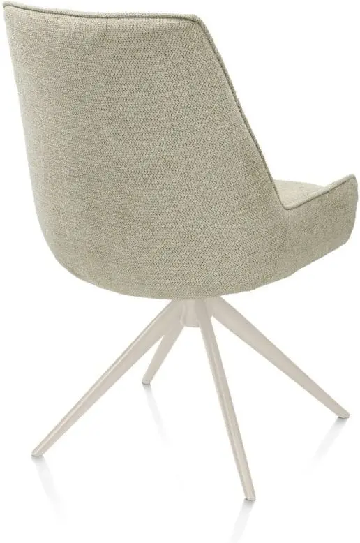 Henders & Hazel Theo eetkamerstoel stof vada 360 graden draaibaar frame creme pocket - salie groen Eetkamerstoel