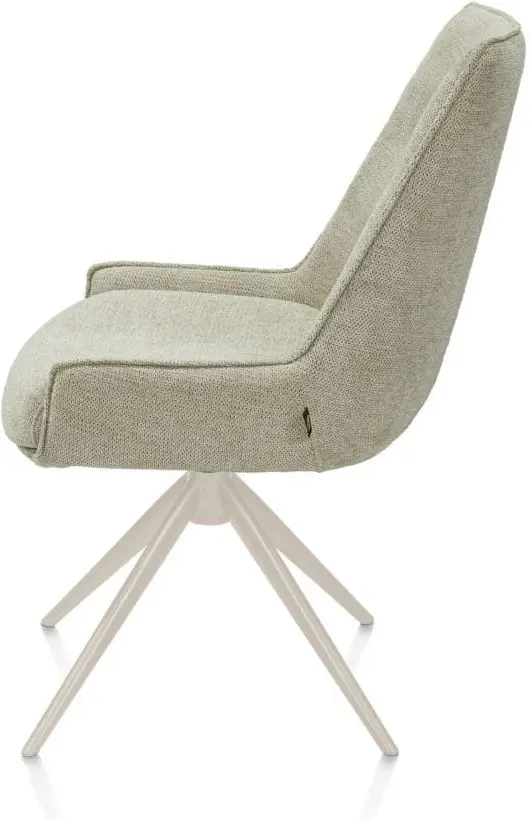 Henders & Hazel Theo eetkamerstoel stof vada 360 graden draaibaar frame creme pocket - salie groen Eetkamerstoel