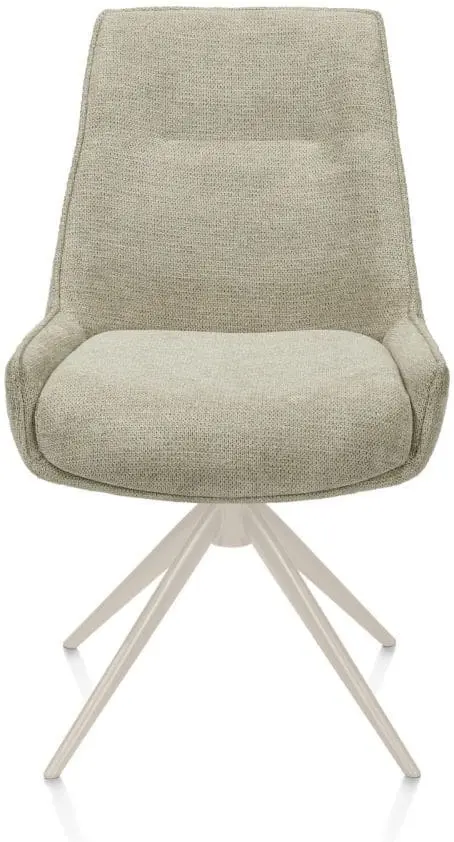 Henders & Hazel Theo eetkamerstoel stof vada 360 graden draaibaar frame creme pocket - salie groen  Eetkamerstoel