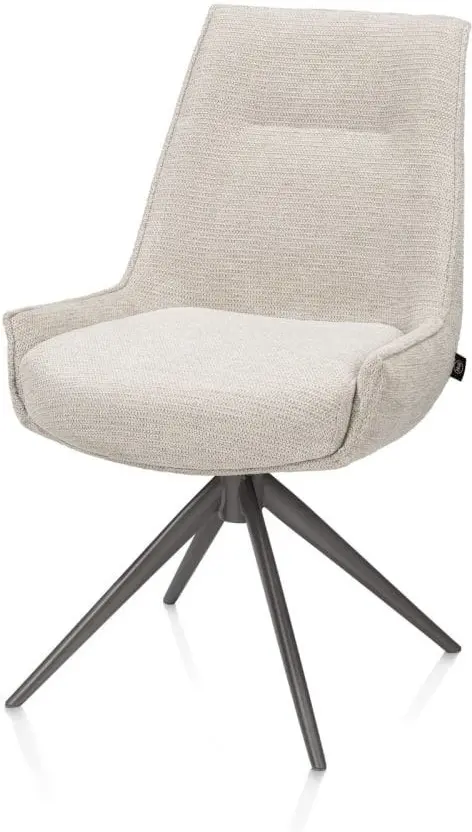 Henders & Hazel Theo eetkamerstoel stof vada 360 graden draaibaar frame grafiet pocket - beige Beige Eetkamerstoel