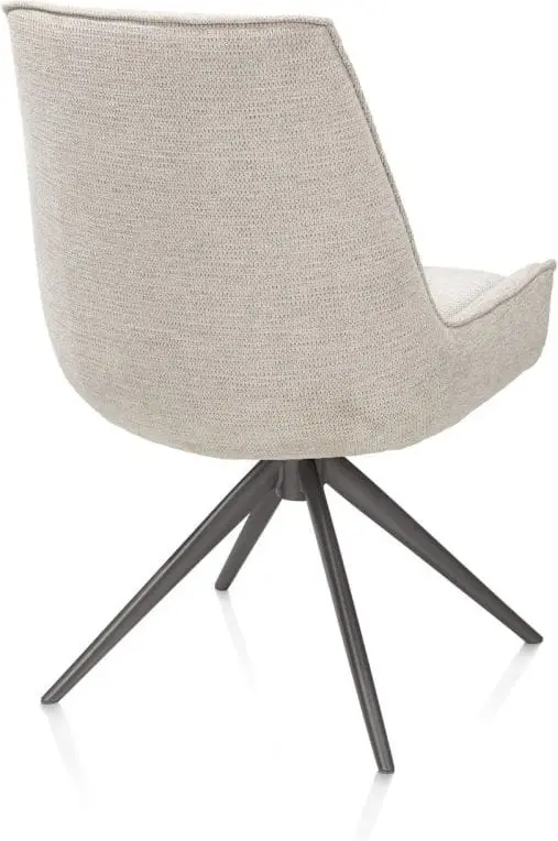 Henders & Hazel Theo eetkamerstoel stof vada 360 graden draaibaar frame grafiet pocket - beige Beige Eetkamerstoel