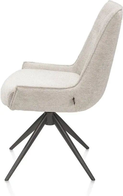 Henders & Hazel Theo eetkamerstoel stof vada 360 graden draaibaar frame grafiet pocket - beige Beige Eetkamerstoel
