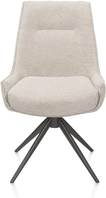 Henders & Hazel Theo eetkamerstoel stof vada 360 graden draaibaar frame grafiet pocket - beige Beige Eetkamerstoel