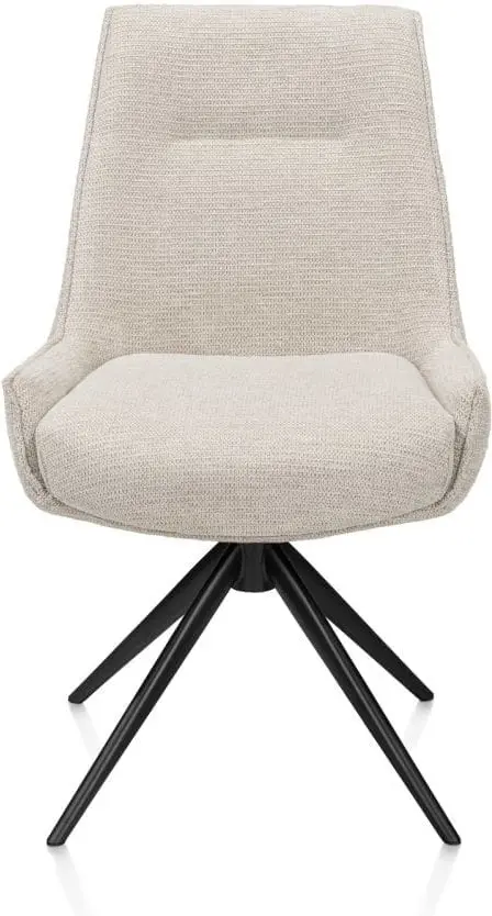 Henders & Hazel Theo eetkamerstoel stof vada 360 graden draaibaar frame zwart pocket - beige Beige Eetkamerstoel