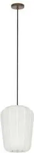 Light & Living Hanglamp Bibury - hout print donker bruin+wit Wit Hanglamp
