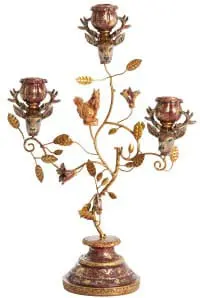 Light & Living Kandelaar Soryn - bordeaux+bruin+goud Rood Kandelaar