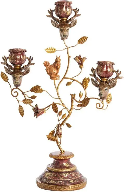 Light & Living Kandelaar Soryn - bordeaux+bruin+goud Rood Kandelaar