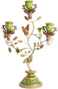 Light & Living Kandelaar Soryn - groen+bruin+goud Groen Kandelaar