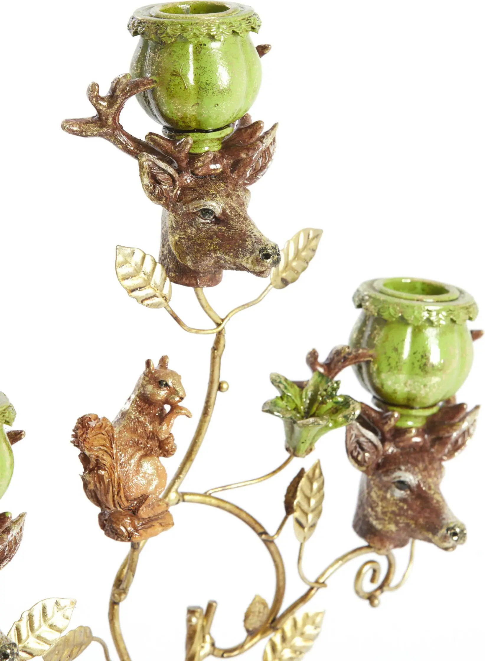 Light & Living Kandelaar Soryn - groen+bruin+goud Groen Kandelaar