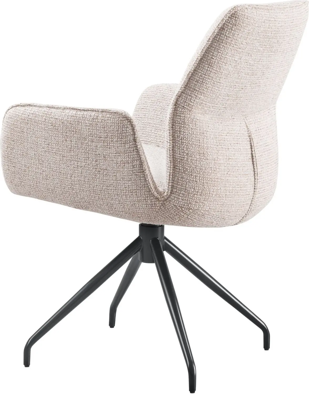 Pronto Wonen Eetkamerstoel Gavio met armleuning draaibaar beige Beige|Wit Eetkamerstoel