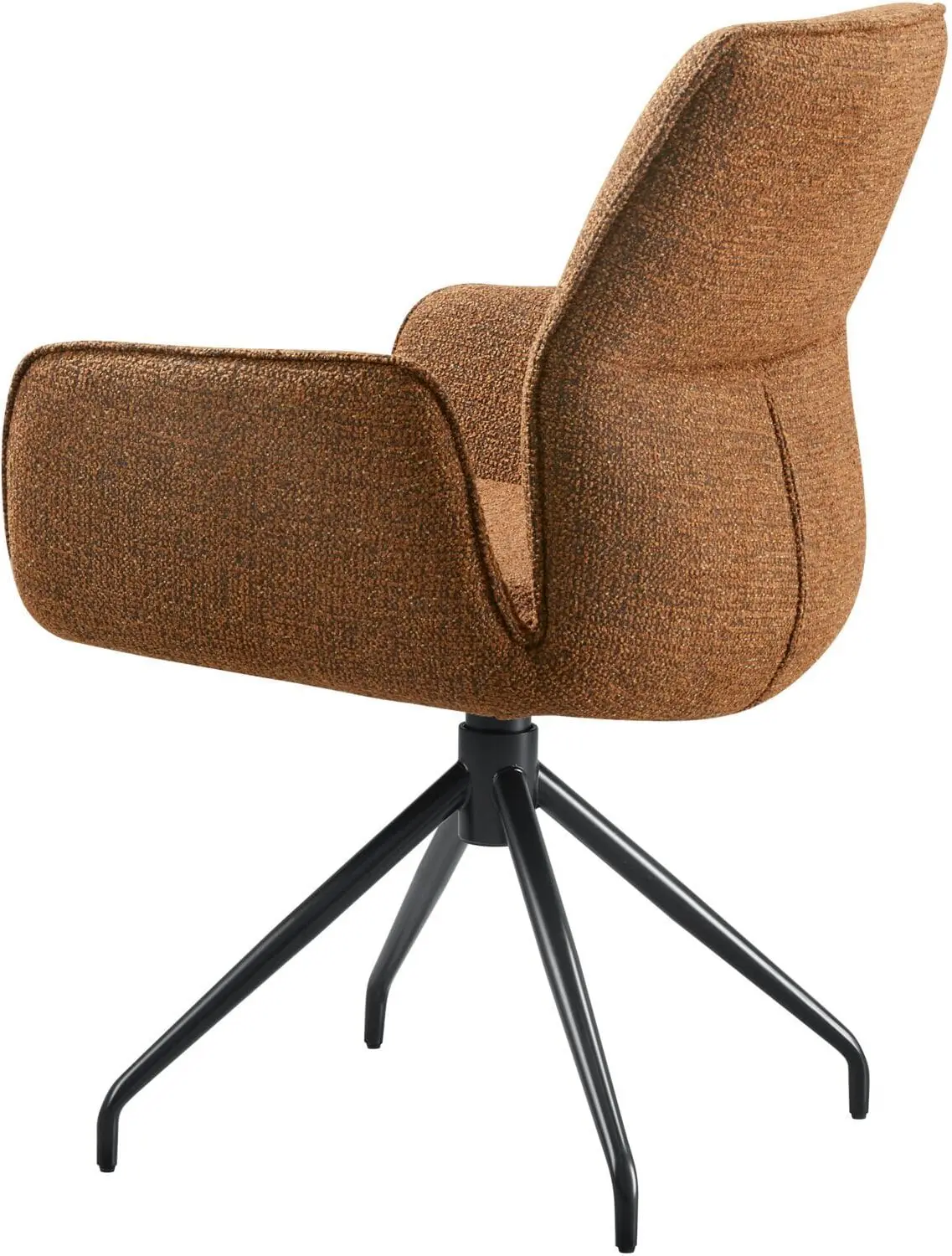 Pronto Wonen Eetkamerstoel Gavio met armleuning draaibaar caramel Bruin|Cognac Eetkamerstoel