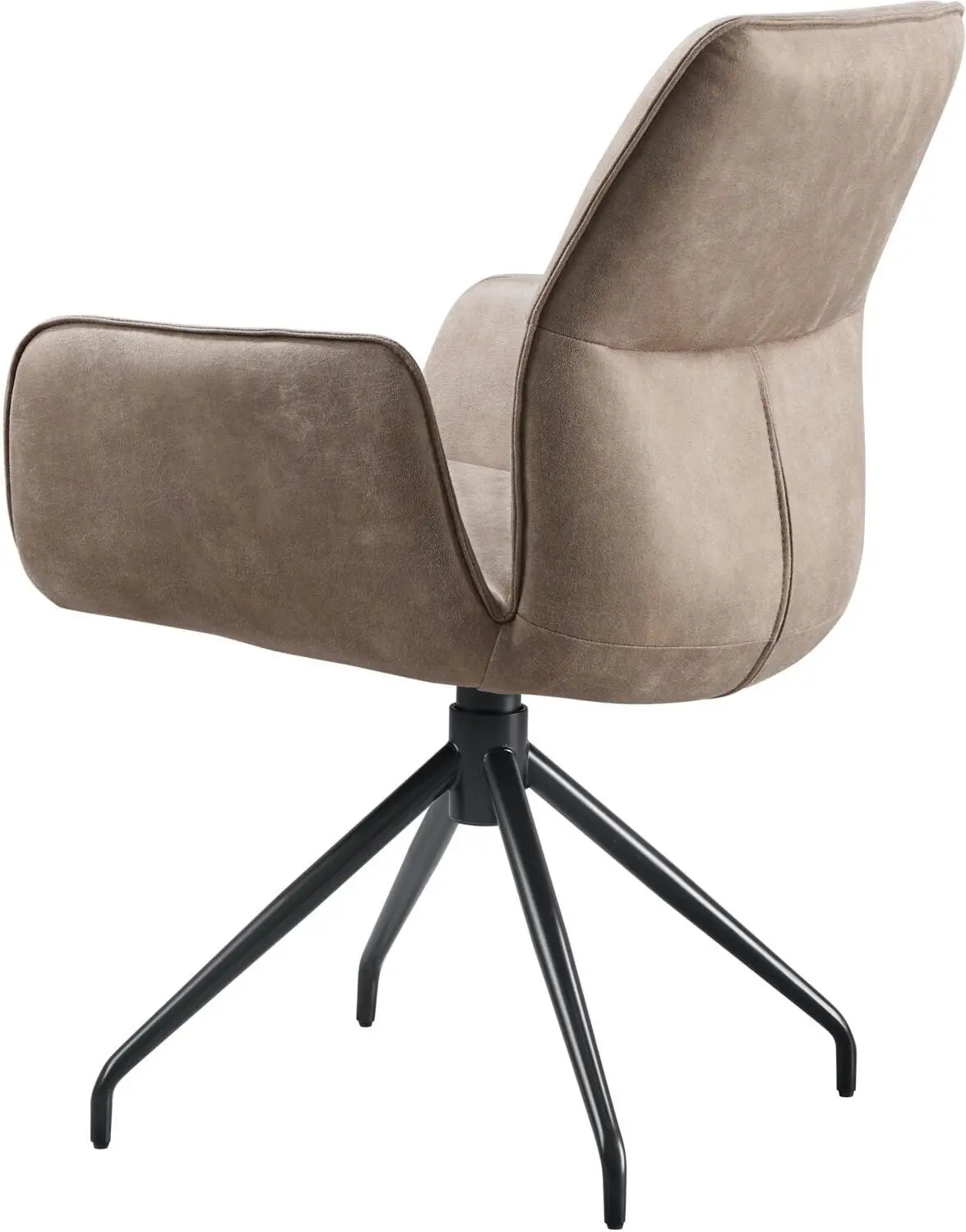 Pronto Wonen Eetkamerstoel Gavio met armleuning draaibaar microleder taupe Taupe Eetkamerstoel