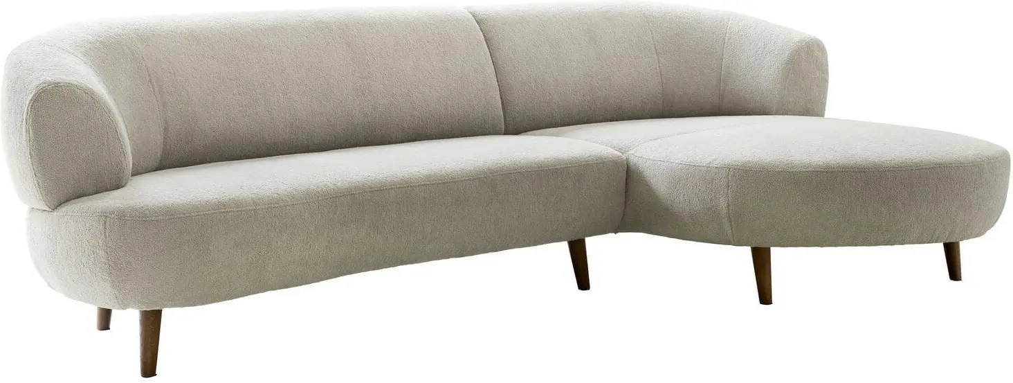 Pronto Wonen Hoekbank rechts Tilde bouclé grijsbeige basic comfort Grijs Bank