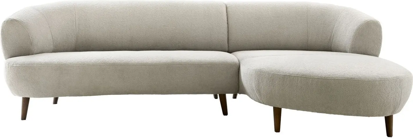 Pronto Wonen Hoekbank rechts Tilde bouclé grijsbeige basic comfort Grijs Bank