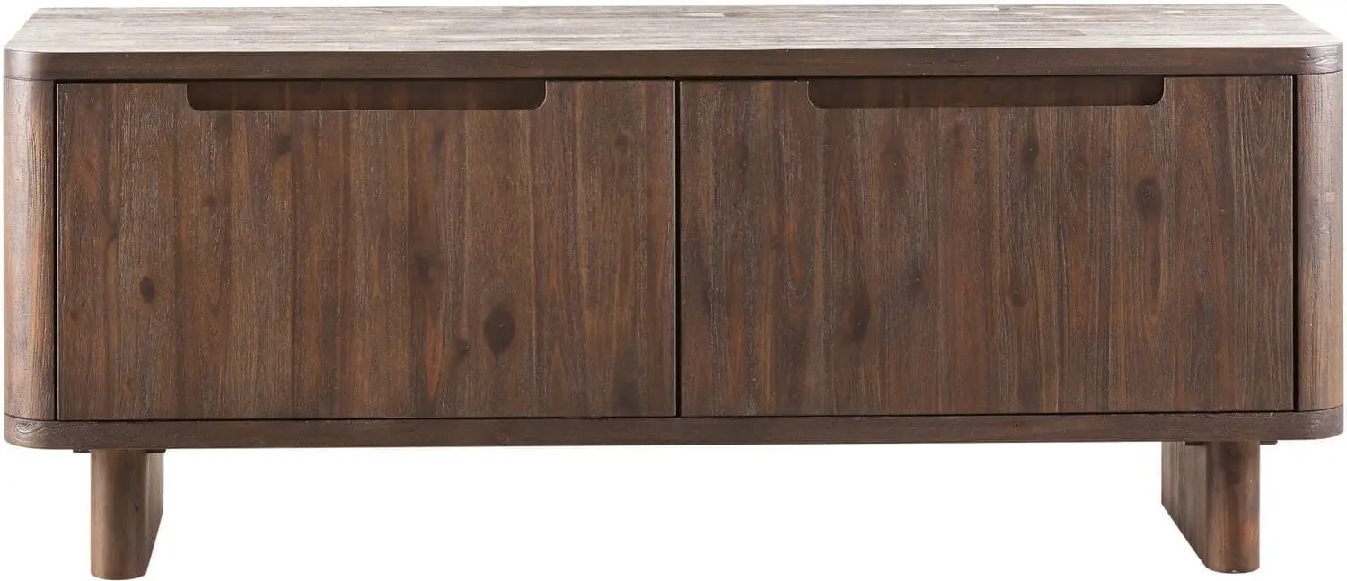 Pronto Wonen Tv-meubel Tondato 144 cm bruin acaciahout Bruin|Naturel Tv-meubel|Tv-dressoir