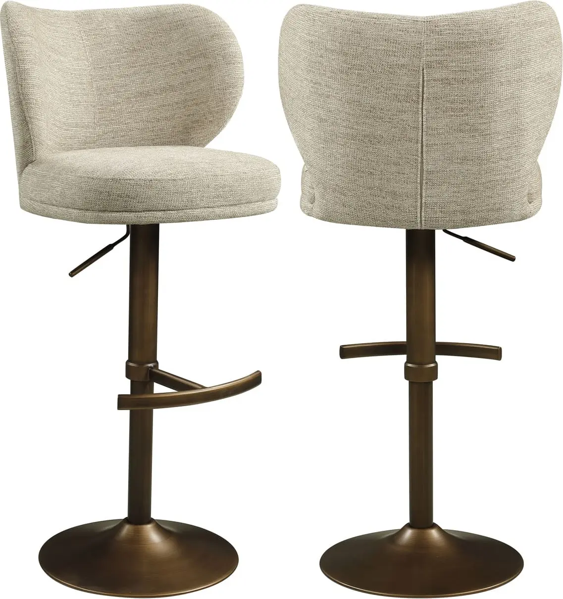 Richmond Interiors Barstoel Amely natural softweave swivel Beige Barstoel