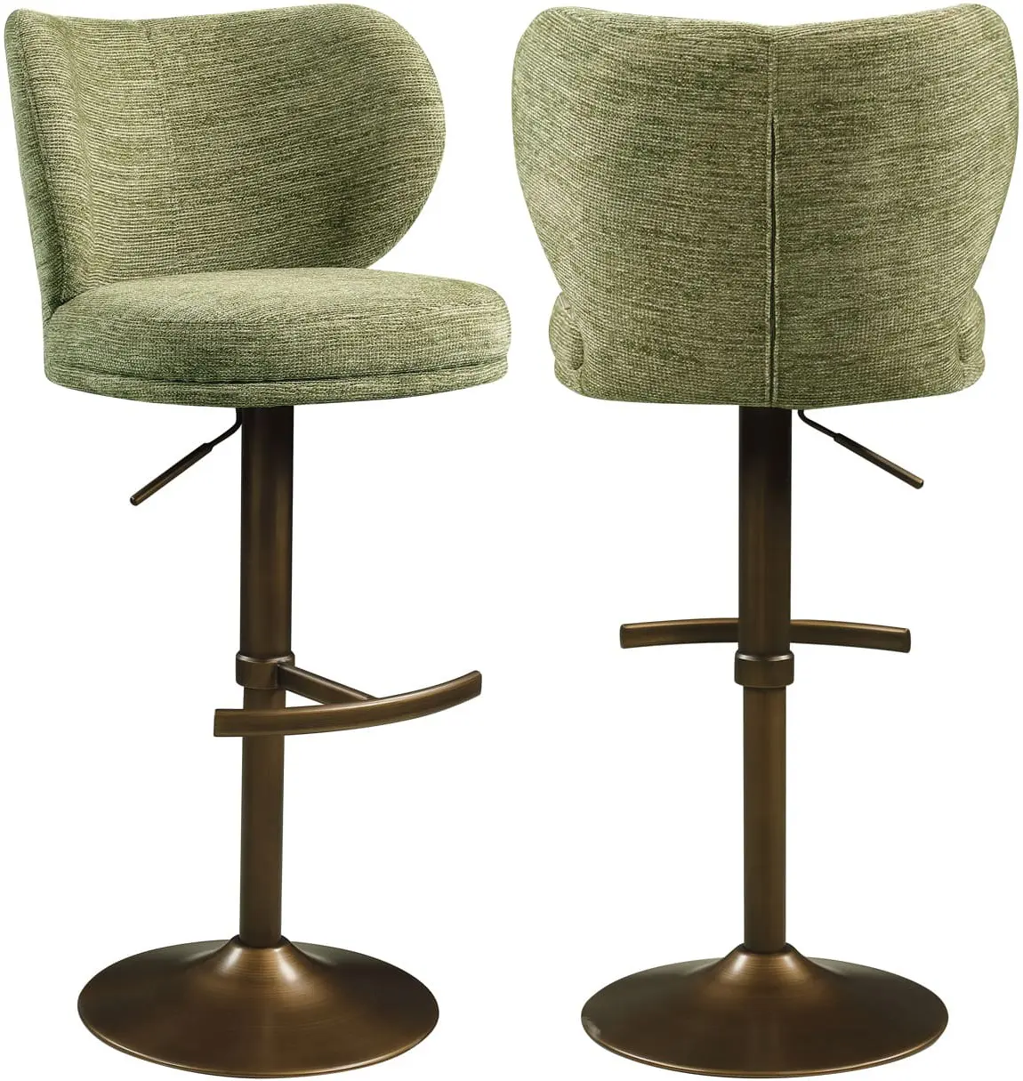 Richmond Interiors Barstoel Amely pistache softweave swivel  Barstoel