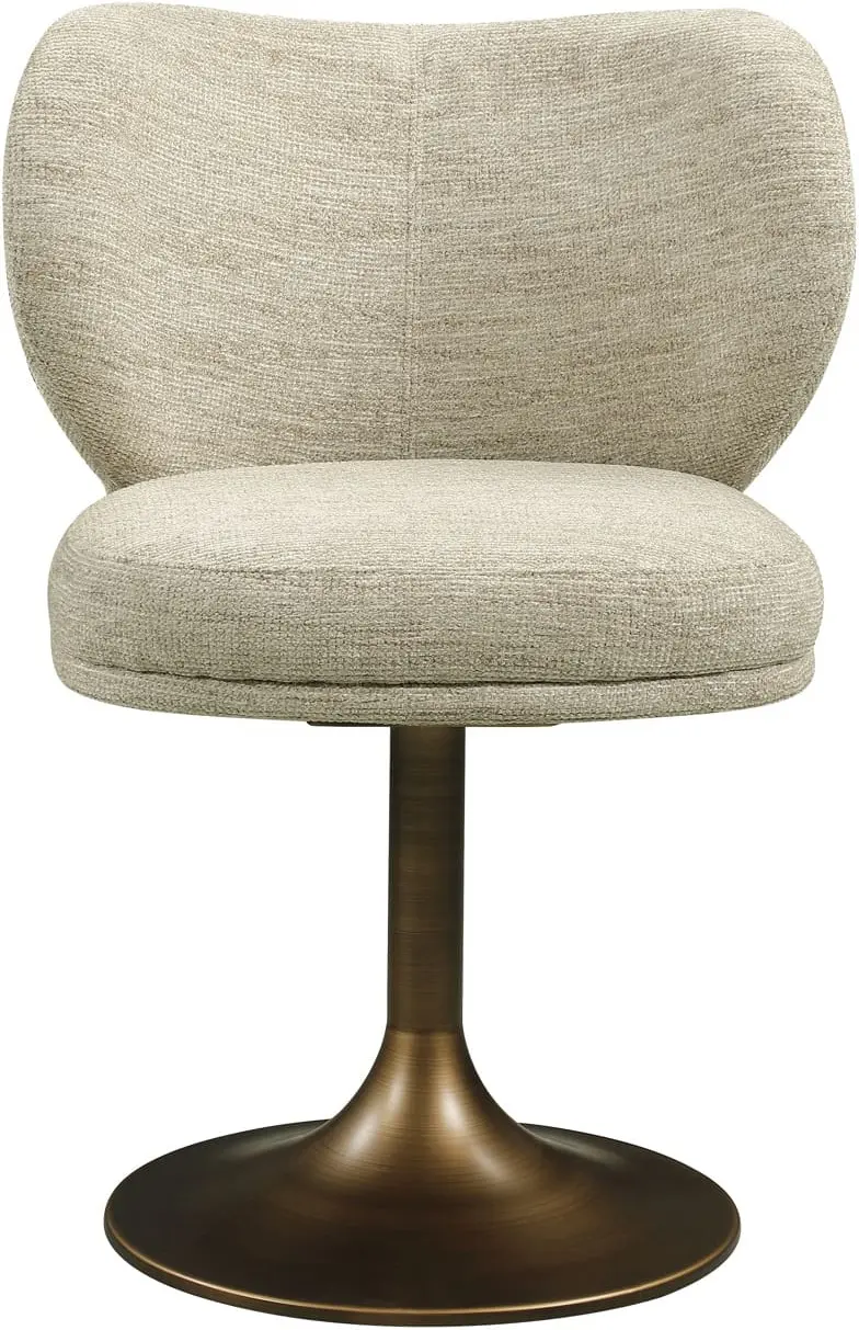 Richmond Interiors Eetkamerstoel Amely natural softweave swivel Beige Eetkamerstoel