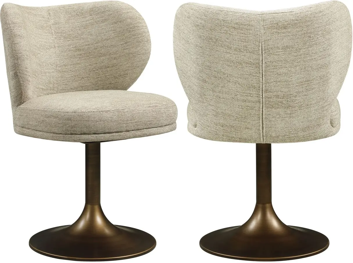 Richmond Interiors Eetkamerstoel Amely natural softweave swivel Beige Eetkamerstoel