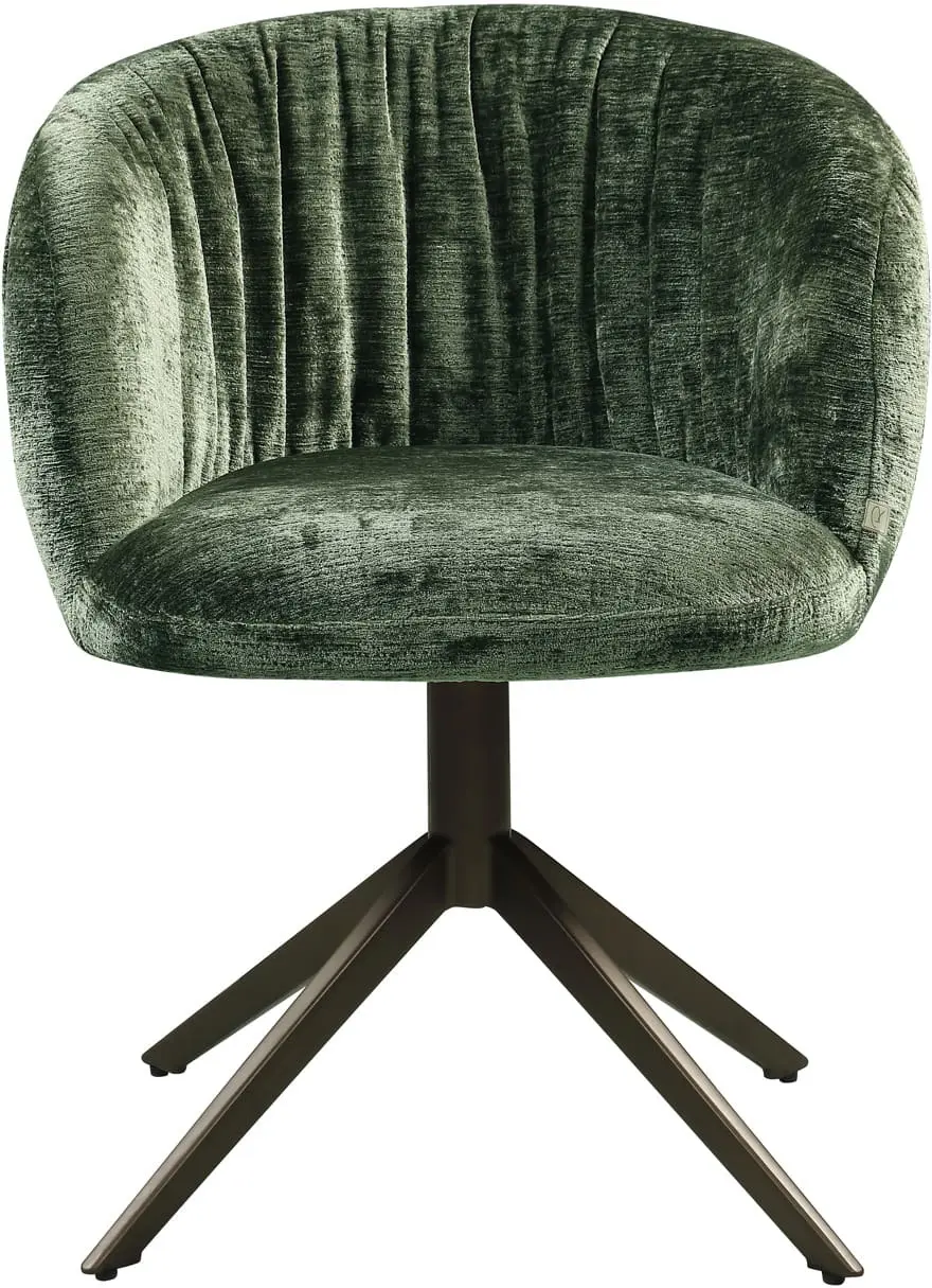 Richmond Interiors Eetkamerstoel Cassi sage chenille swivel Eetkamerstoel