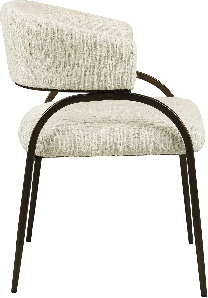 Richmond Interiors Eetkamerstoel Charda beige angora Beige Eetkamerstoel